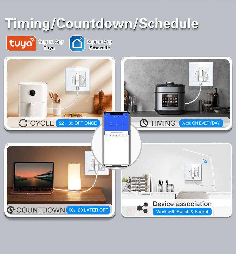 WIF Smart Power Outlet Remote Control Zigbee Outlet Socket Power Monitoring
