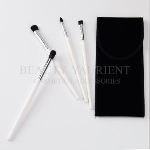 China Soft Bristles 4pieces Eyeshadow Makeup Brush Kit White Wooden Handle wholesale