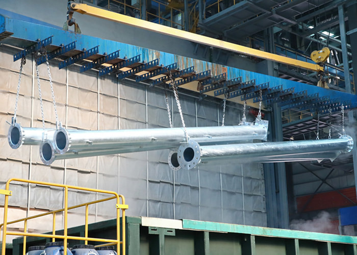 Galvanized Steel Transmission Pole , Durable High Strength Steel Tubular Pole