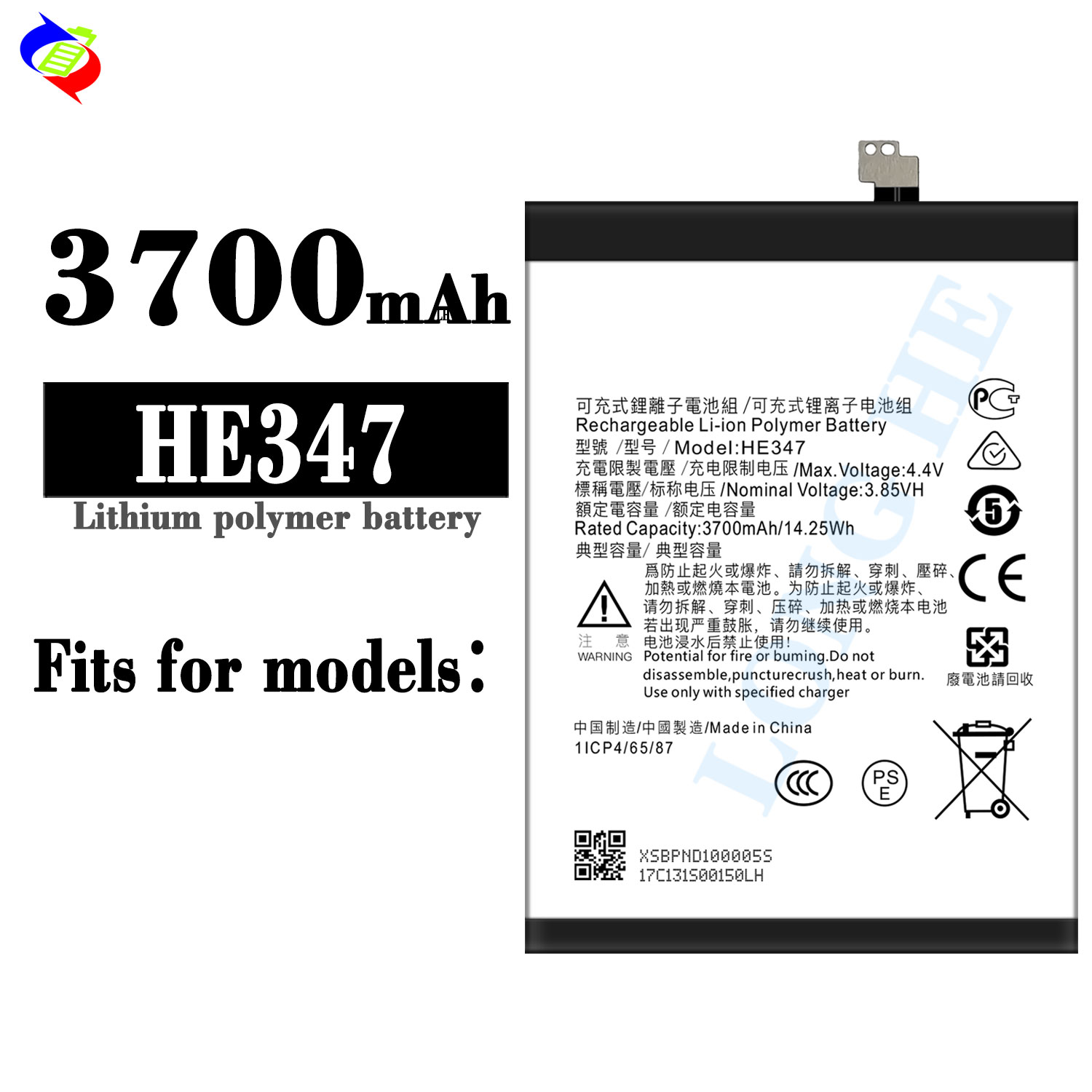 500PCS OEM Mobile Phone Battery for Nokia 7 Plus HE347 3200mAh Rechargeable Battery