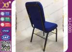 Padded Hotel Seating Metal Stackable Church Hall Chairs With Logo / Interlock
