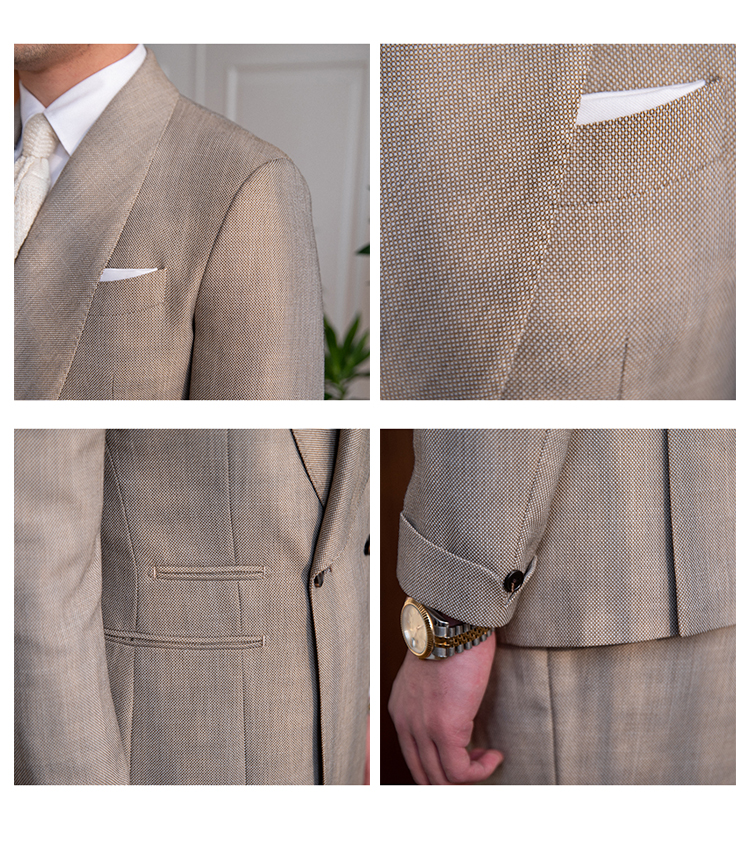 Nonwoven Weaving Method Wool Cotton Slim Fit Business Formal Men Suit Jacket Blazers