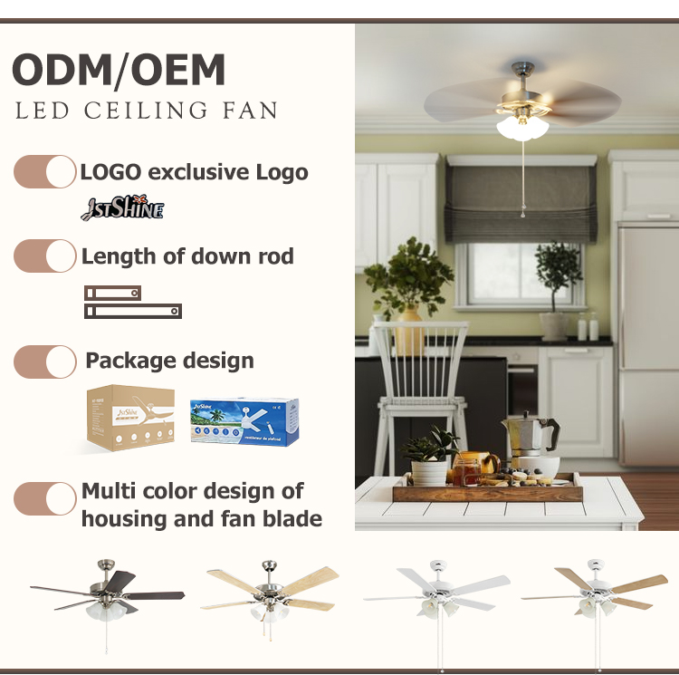 1stshine Reversible Blades Ceiling Fan with Light Kit and MDF Finish in LED Light Source