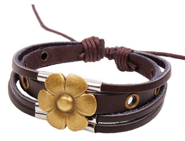 Calfskin handmade beaded bracelet bracelet Lucky Flower Yiwu small jewelry