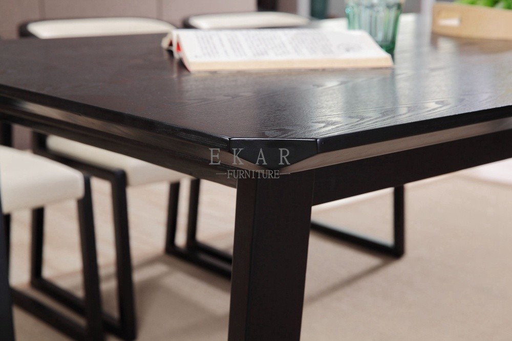 Ash Wood Marble Top Modern Dining Table Wood
