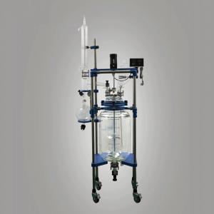 China Continuous Stirred Double Jacketed Glass Reactor 220V Voltage 265MM Lid Diameter wholesale