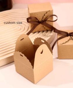 China ribbon closure kraft flat pack gift box wholesale