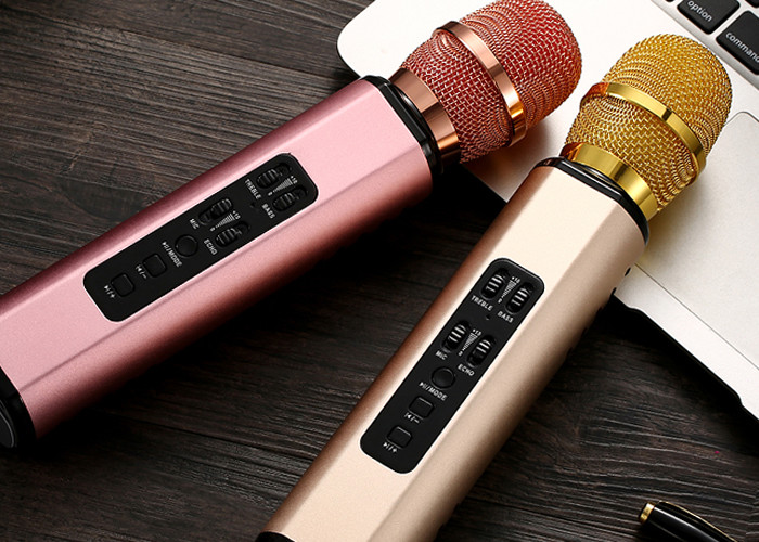 32GB Micro SD Card Bluetooth Speaker 2000Ah Battery 4 In 1 Karaoke Microphone