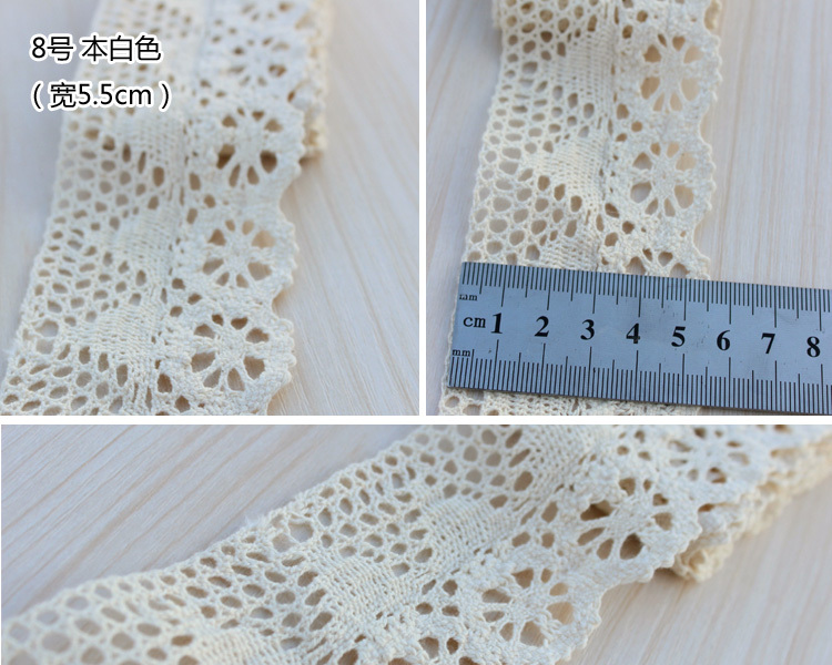 mixed color 20yards/lot(1.0cm wide) Cotton Crochet Lace Ribbon Wedding Sewing Bridal Bow L