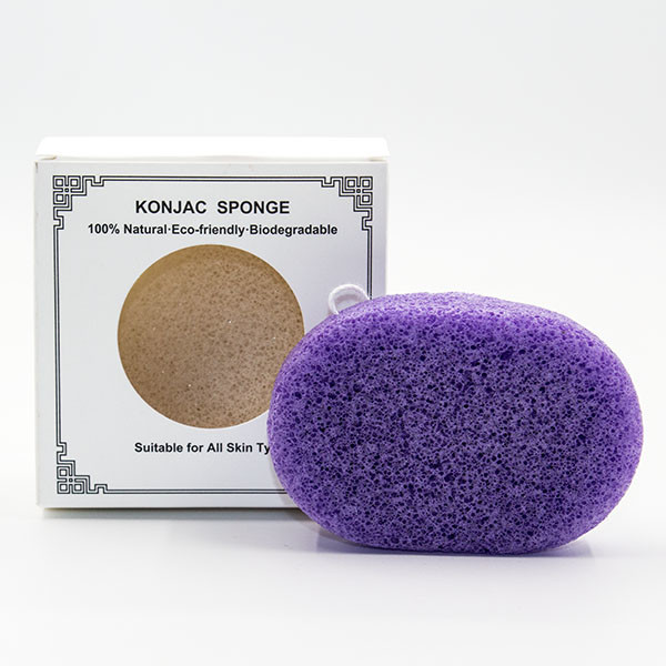 Colorful Sakura Freeze Drying Oval Cosmetic Sponge Red Clay Konjac Sponge