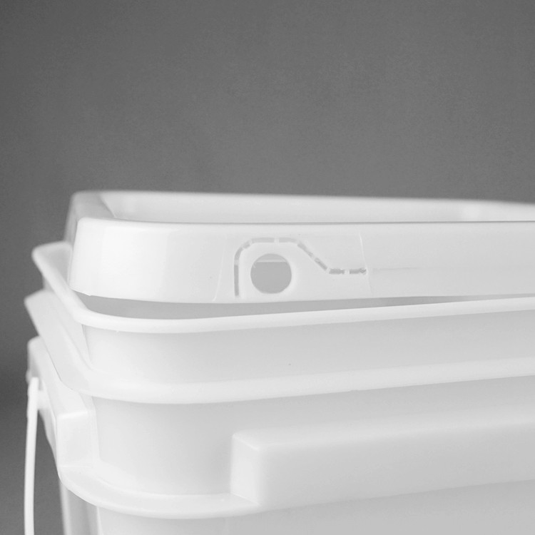 5 Liter Polypropylene White Square Plastic Buckets For Detergent