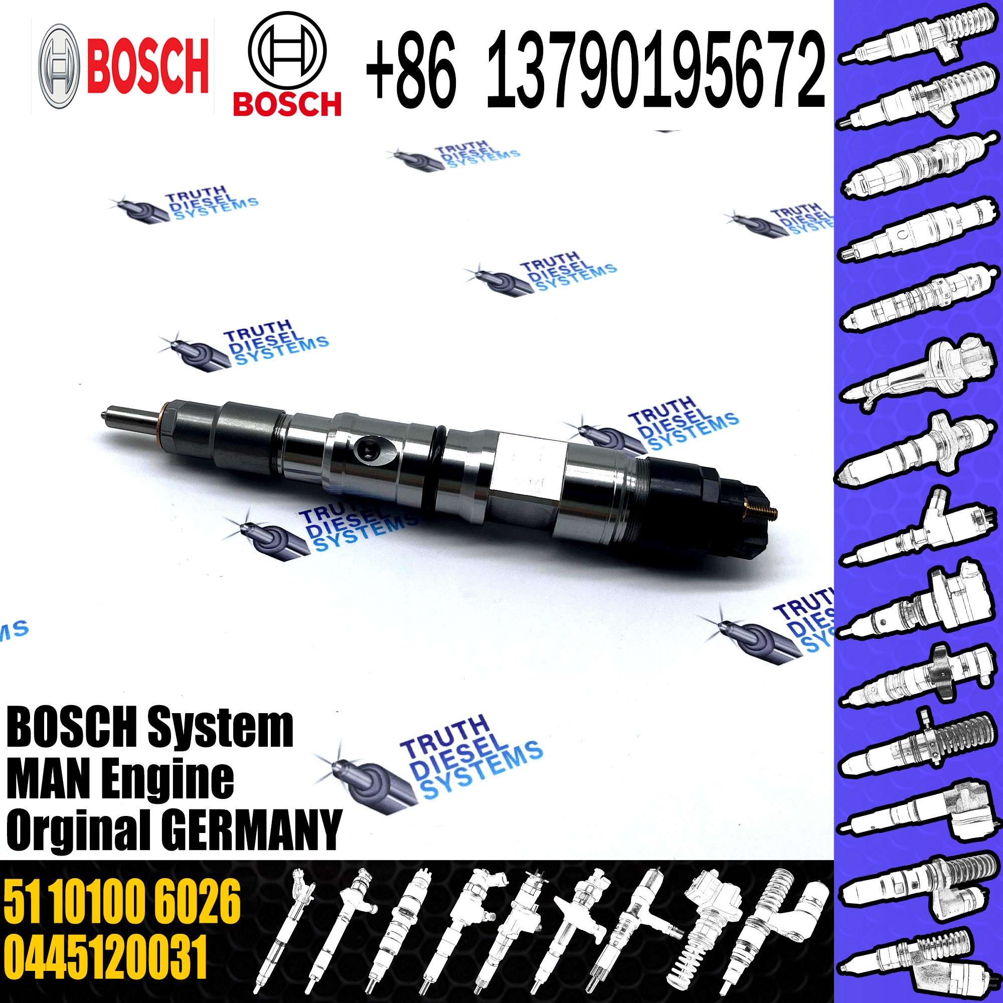 High Quality New Diesel Fuel Injector 4945316 0445120140 For VW Constellation/Volksbus