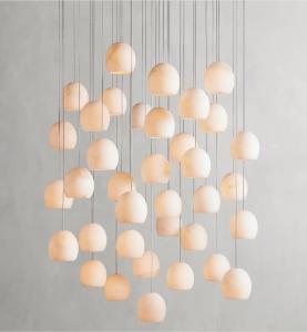 China 108W Alabaster Chandelier 12&quot; - 120&quot; Modern Stairwell Chandelier wholesale