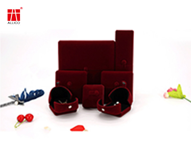 Wedding Velvet Double Ring Box , 4.7X 4.5X 4.5CM Ring Presentation Box