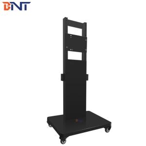 China Black Floor Stand Flat Screen TV Cart With Wheels wholesale