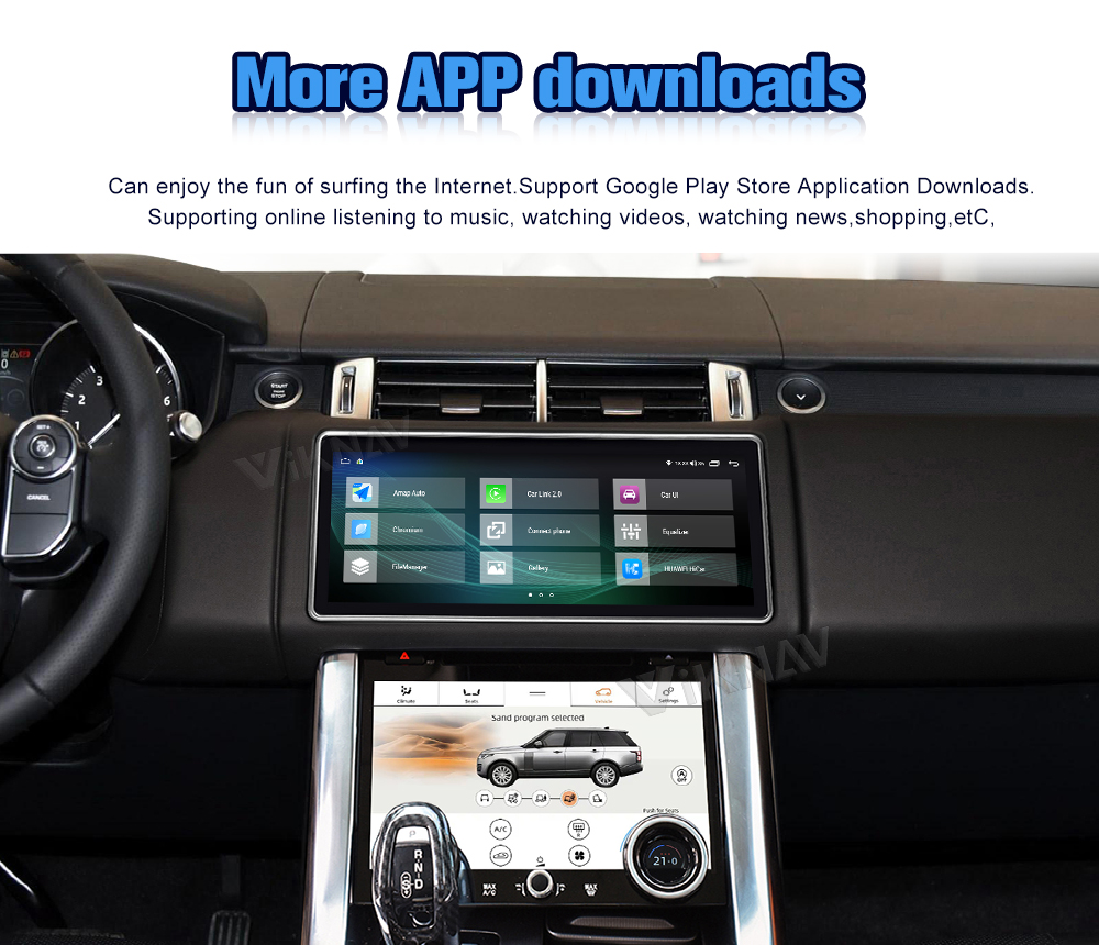 Viknav Car Radio For Land Rover Range Rover Sport L494 (2013-2017) 12.3 inch Rotating GPS Stereo Navigation Multimedia
