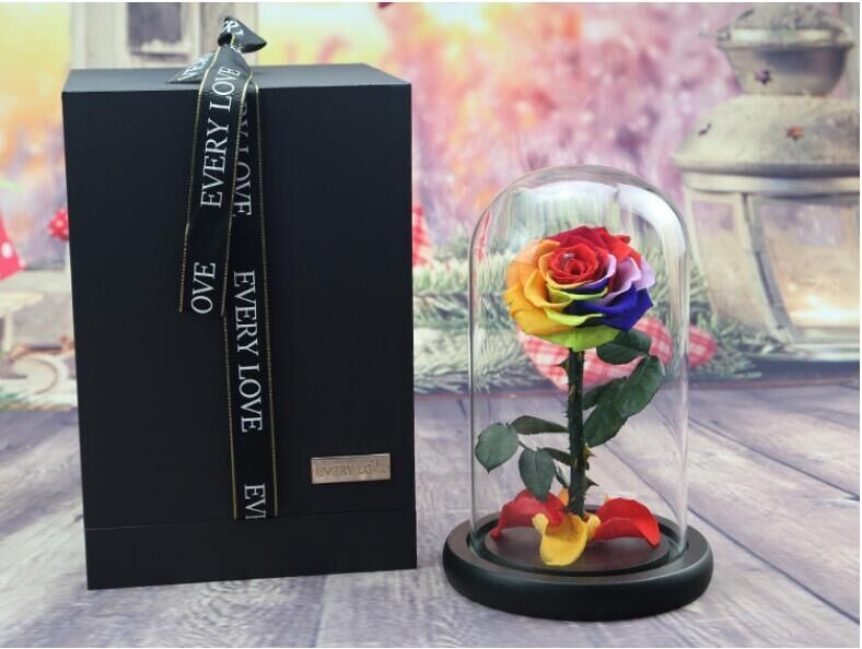 beauty and the beast roses preserved roses in glass dome rose for lover's gift