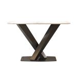 Antique White Marble Top Console Table Restaurant Use Narrow Entryway Table