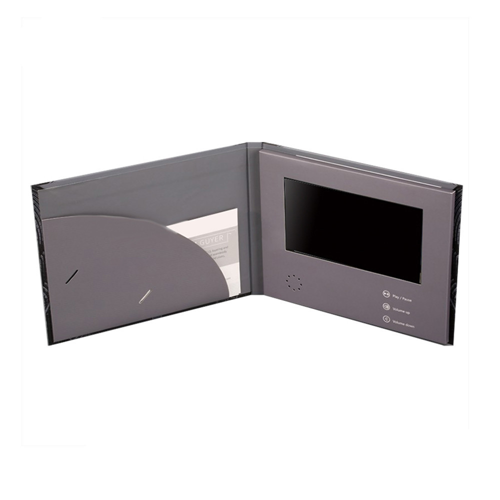 Latest video marketing solution 7 inch LCD video book/LCD video mailer brochure with 1300G hard back