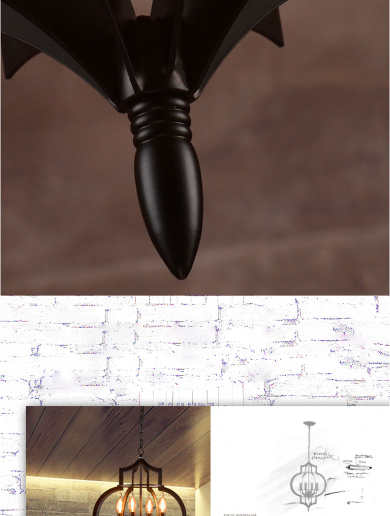 Modern Nordic Creative Iron E14 LED Lighting Chandelier E14 American Chandelier(WH-CI-124)