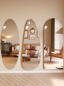 China Irregular Frameless Full Length Mirror For Home Bathroom Living Room wholesale