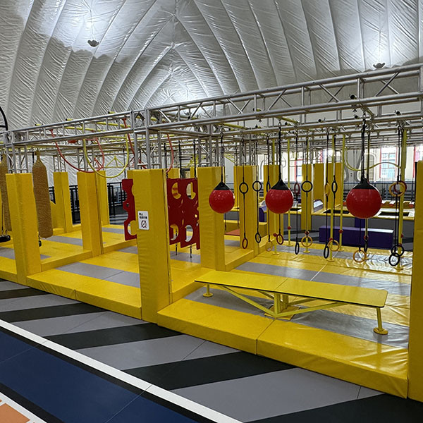 Multiple Color Playground Ninja Course , Obstacle Course Playground Equipment