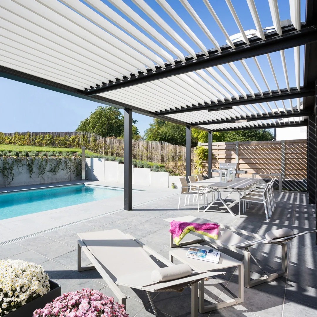 Aluminum Louvered Pergola Metal Pergola Frame Villa Garden Landscape Leisure Pergola
