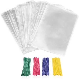 China Bakery Cookies Clear Cellophane Treat Bags OPP With Twist Ties wholesale