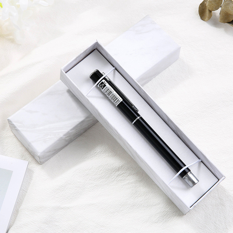 white special paper texture pen box luxury ballpoint pen pack box custom gift ballpoint pen box