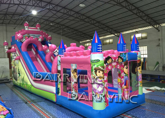 Tarpaulin Inflatable Bouncer Rabbit Jumping Castle Bounce House With Slide