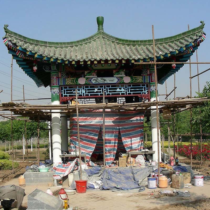 Wood Gazebo Chinese Style Pavilion 3m Grey Outdoor Garden Pavilion