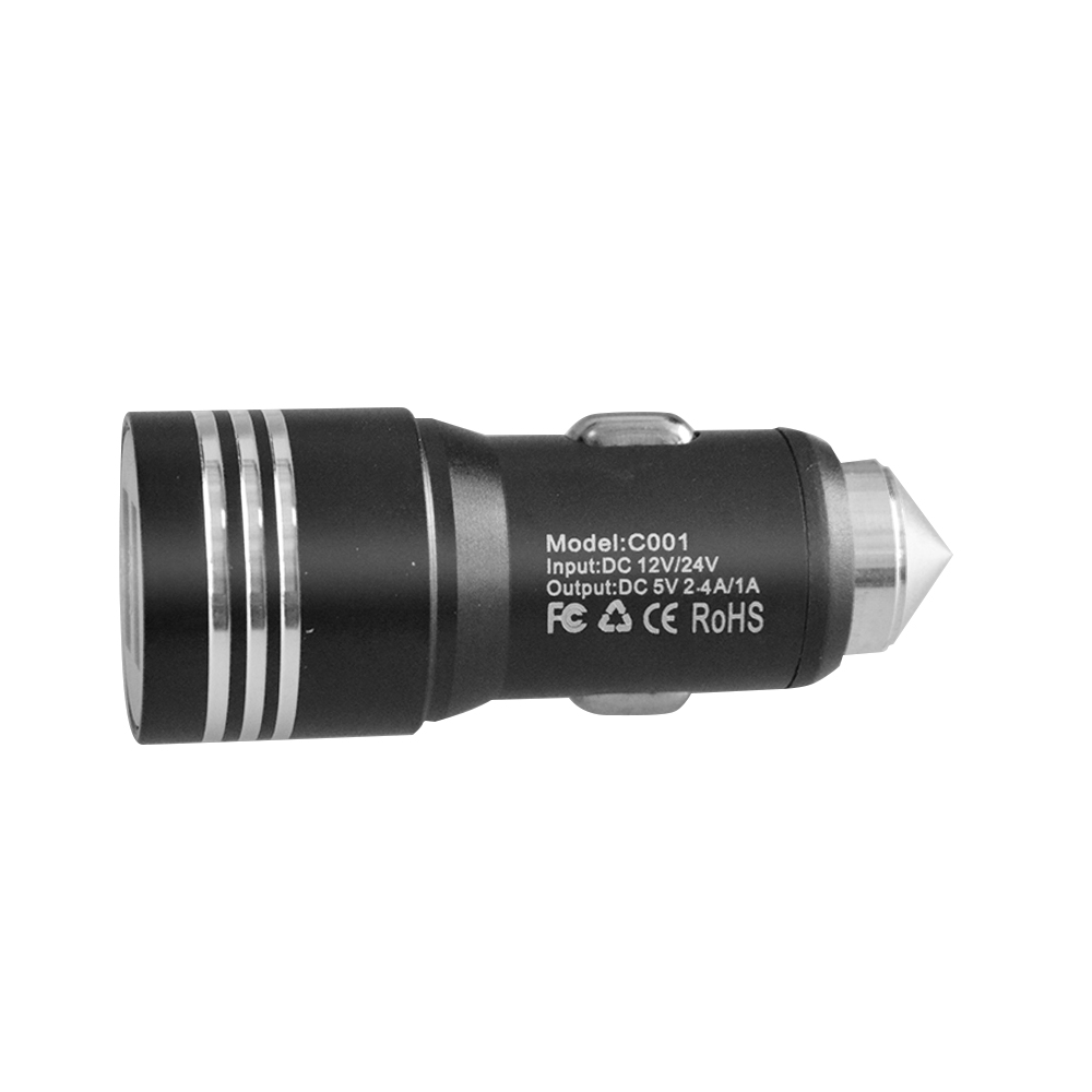 Multi-Color USB Connector Survival Emergency Car Charger Multi-Tool Safety Hammer