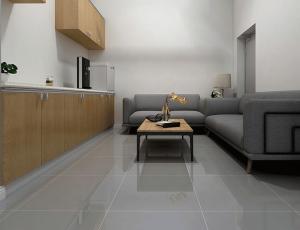 China 60x60cm 29kg Porcelanato Floor Tile , 9.5mm Porcelain Polished Tiles Light Grey wholesale