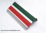 2.5m Length Aluminum Stair Tread Nosing With 2 PVC Vinyl Insert Red And Green