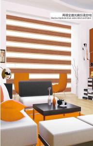China Horizontal Slats Zebra Blinds For Sliding Glass Doors 5.5cm Sheer part wholesale