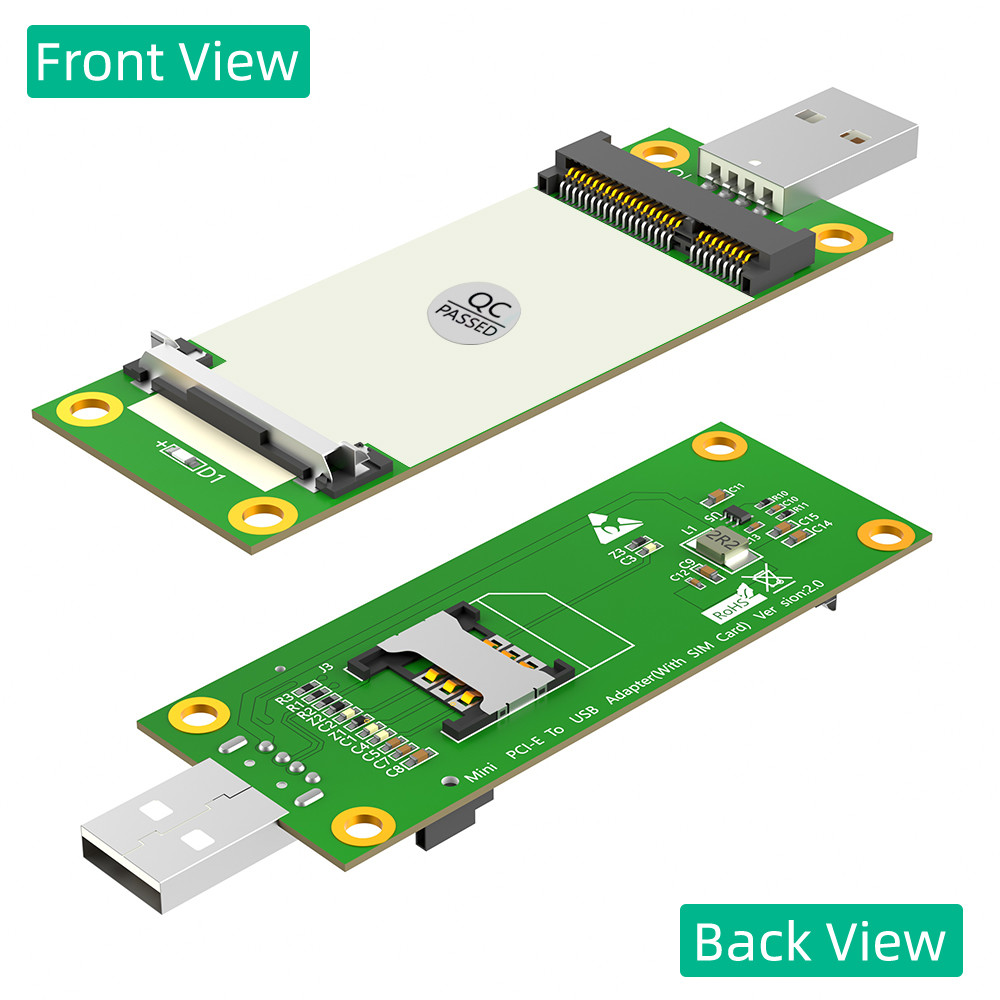 Mini PCI-E To USB Adapter With SIM Card Slot Quick Data Transfer