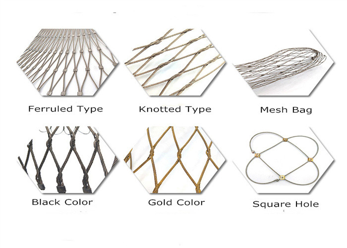 316L Flexible Stainless Steel Woven Wire Mesh / Safety Net Mesh For Playground 40x40mm