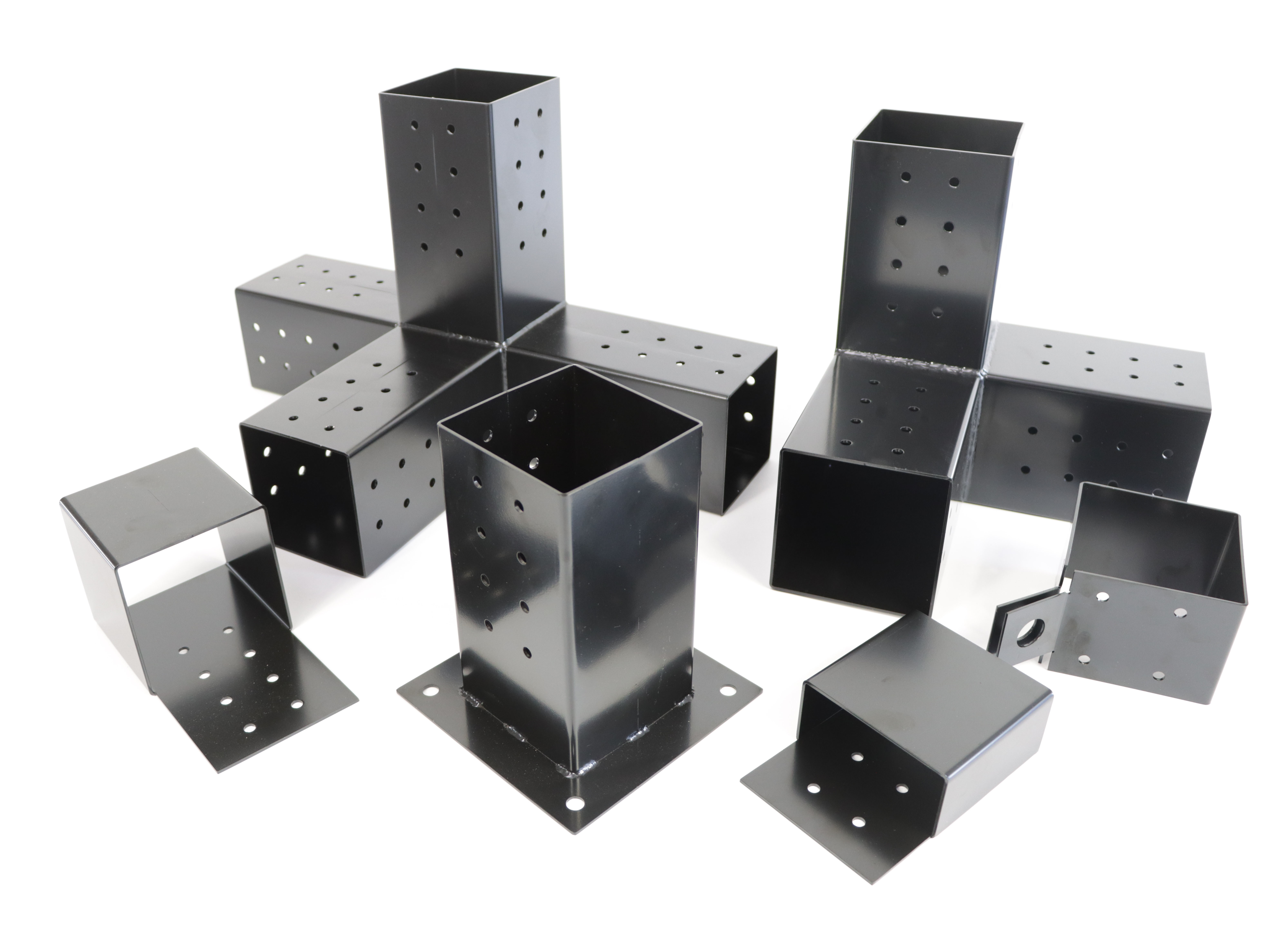 4 Pack Heavy Duty Pergola Brackets Wall Mounted for 4x4 Posts Powder Coated