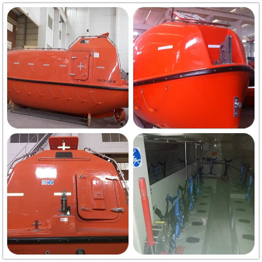 IACS Approved Wheelmark SOLAS 7.0m 50 Persons FRP Totally Enclosed Lifeboat TEMPSC