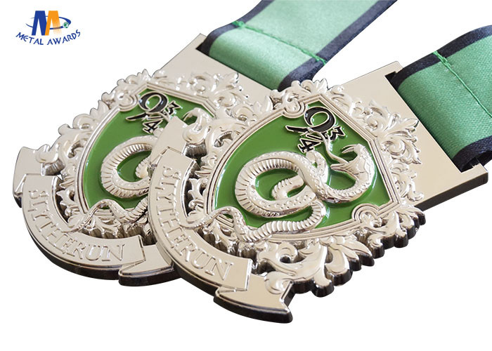 3D Design And Cut Out Custom Award Medals Color Filled With Heat Transfer Lanyard