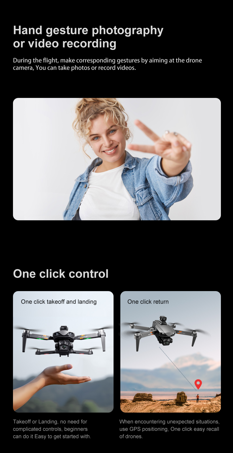 Professional RC Quadcopter Original Rg601 Max 5G GPS Drone with Dual 4K HD Camera and Optical Flow