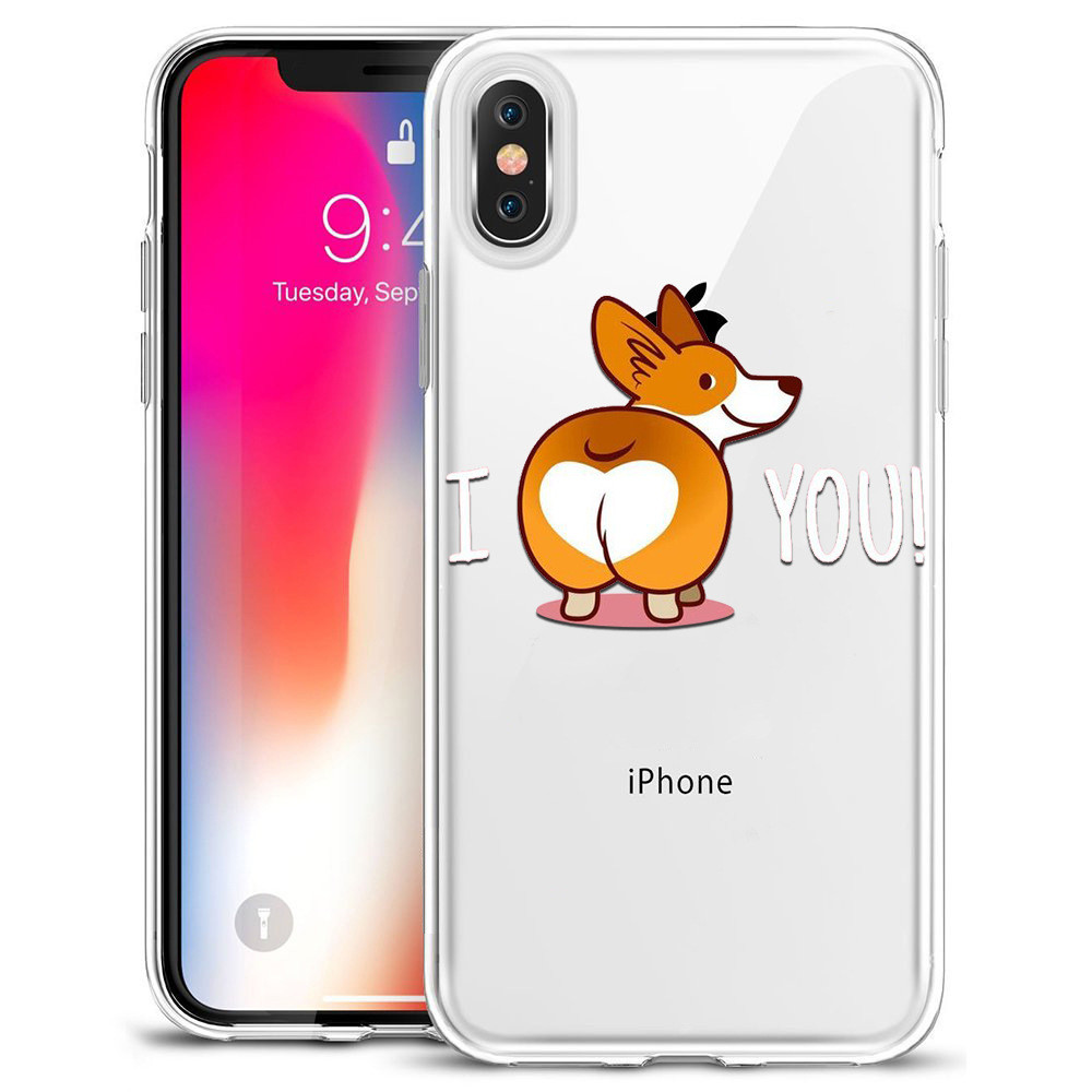Thin Rubber Designer Cell Phone Cases For Iphone X Sweat Free Animal Puppy Dog Cat