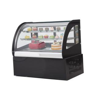 China Curved Glass Mini Cake Showcase , Fan Cooling Bakery Display Showcase on sale