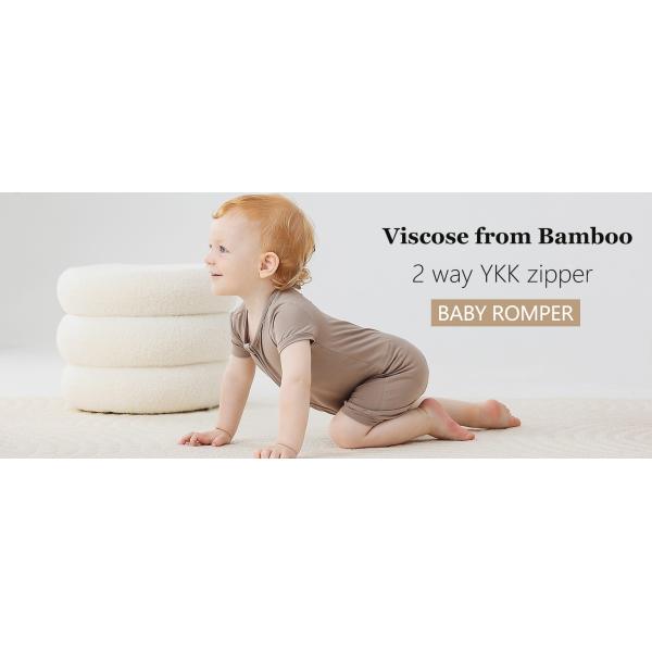 Skin Friendly Customizable Bamboo Zipper Romper Bamboo Baby Clothes