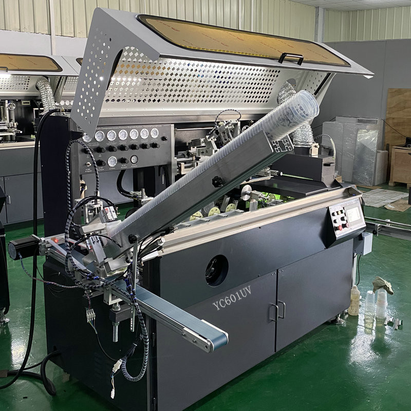 bottle Cylinder Fully Automatic Screen Printing Machine with UV curing device