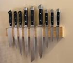 Oak Wood Magnetic Knife Holder Wall Mount Space-Saving Kitchen Accessory 680