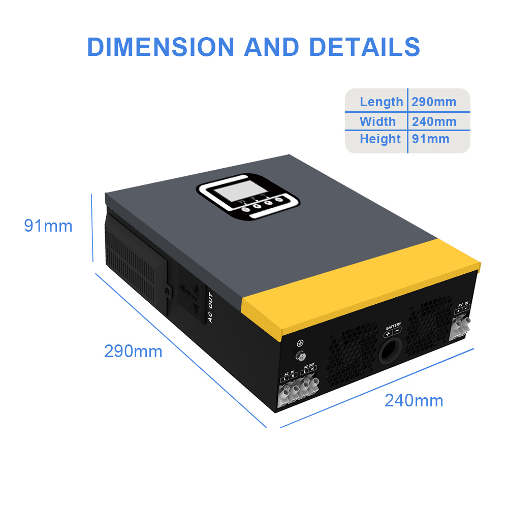 Overload Protection 1.5KVA 1500W Solar Inverter Inbuilt 40A MPPT Charge Controller