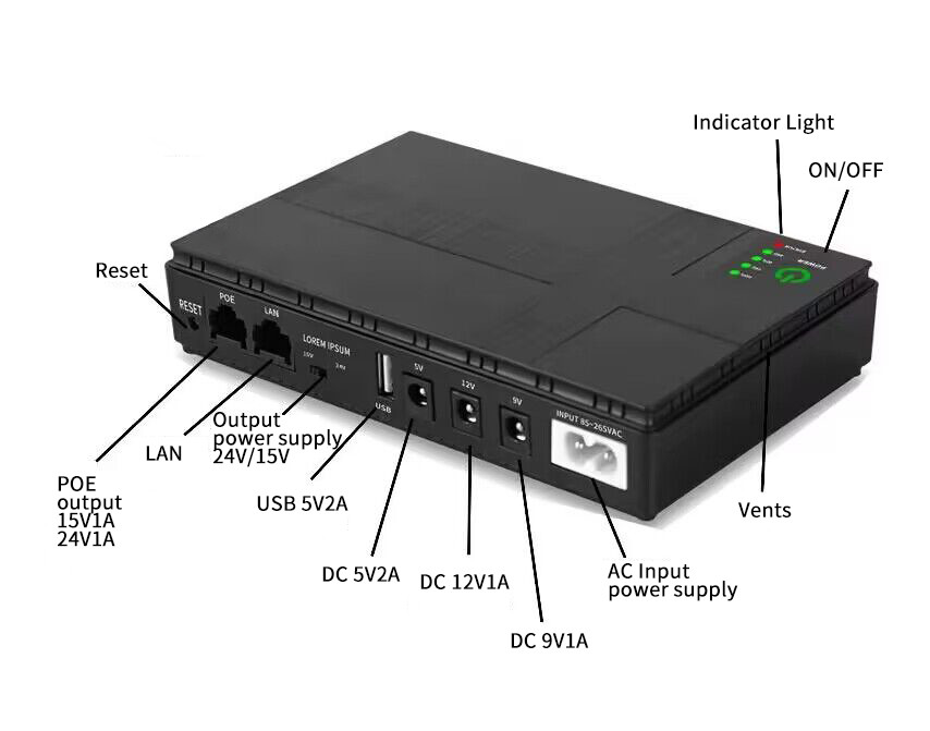 Mini Ups For Router And Nitro Modems 10400mah 8800mah Mini Ups Poe Port