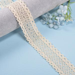 China 3.5CM Crochet Eyelet Cotton Lace Trim Border Lace Fabrics For Women Dress wholesale