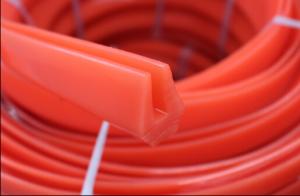 China U Profile Industrial Extruded Polyurethane Anti-oil Red , Solvent Resistance wholesale